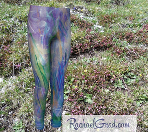 Maia Kids Leggings in Blue and Purple by Toronto Artist Rachael Grad made in Canada