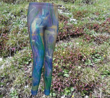 Load image into Gallery viewer, Maia Kids Leggings in Blue and Purple by Toronto Artist Rachael Grad front view