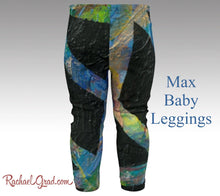 Load image into Gallery viewer, Toddler Boy Clothes Max Baby Leggings by Artist Rachael black leggings