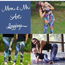 Load image into Gallery viewer, Mom &amp; Me Art Leggings Matching by Toronto Artist Rachael Grad