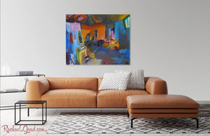 New York Studio Interior Art Print | Colorful 10" x 8" Abstract Artwork | Multicolor Wall Art | Abstract Bedroom Decor | Home Decor Prints Rachael Grad