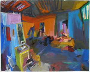 New York Studio, Oil on Linen Painting, 4' x 5', 2008 Rachael Grad Art