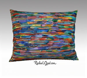 Multicolored Pillowcase Bright Colour Art Lines 26" x 20" Pillow Case by Artist Rachael Grad