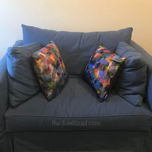 Pillowcase - Blue Purple Abstract-Pillows-Canadian Artist Rachael Grad