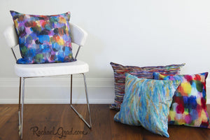 Colorful Art Pillows with Abstract Artwork by Toronto Artist Rachael Grad 