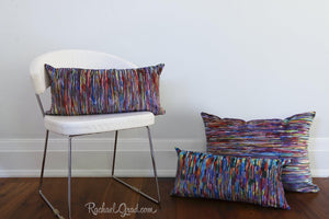Lines Pillow Cases | Abstract Art Colorful Long Pillowcases by Toronto Artist Rachael Grad 