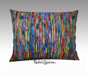 Striped Pillowcase, Multicolor Lines Bright Colours 26" x 20" Pillow Case by Artist Rachael Grad