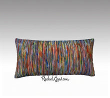 Load image into Gallery viewer, Line Art Pillow, Abstract Art Long Pillowcase MultiColor by Toronto Artist Rachael Grad -24&quot; x 12&quot; 
