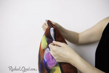 Load image into Gallery viewer, Zipper on Colorful Abstract Art Pillow by Artist Rachael Grad