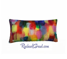 Load image into Gallery viewer, red yellow abstract art pillowcase by artist Rachael Grad 
