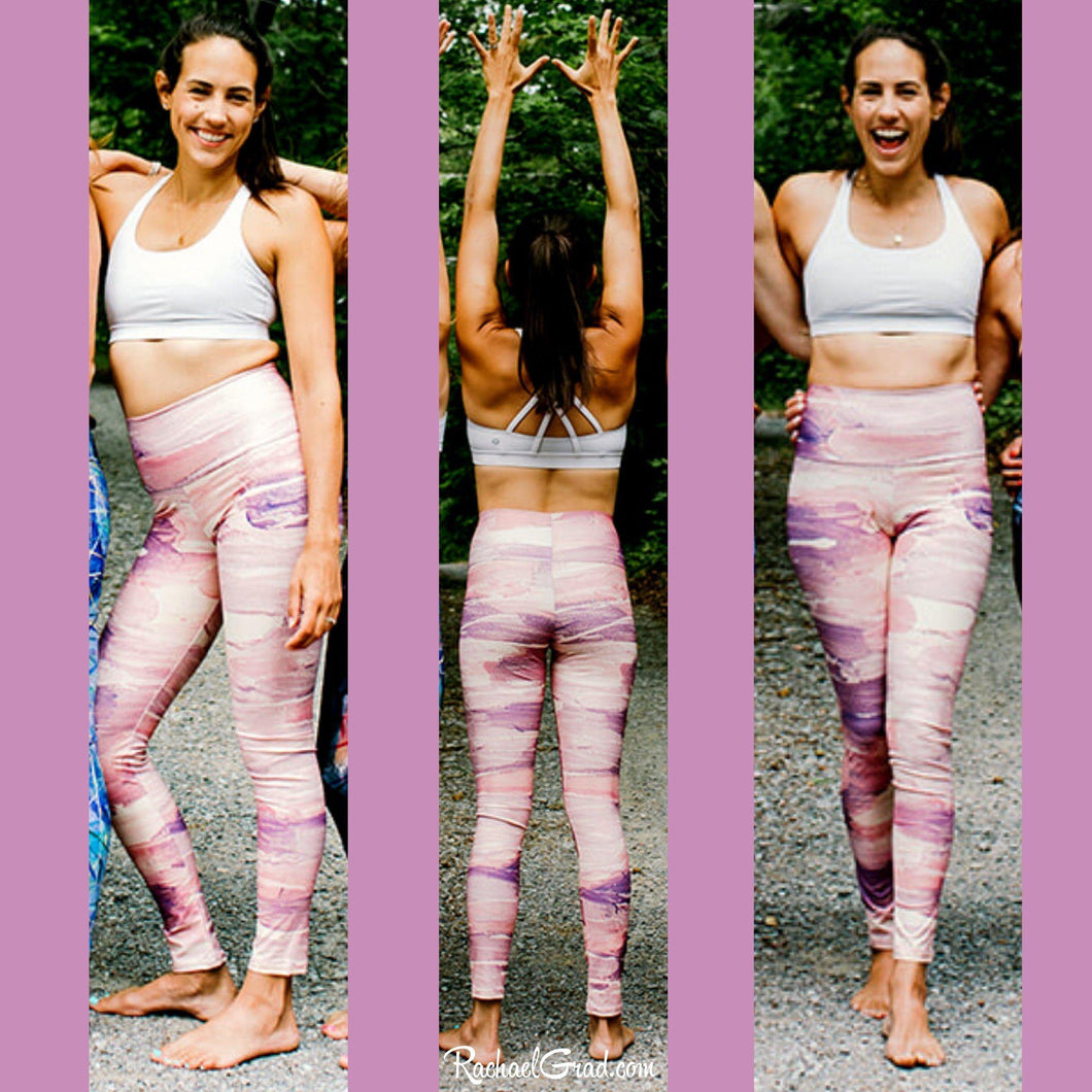 pink leggings by Toronto Artist Rachael Grad on model