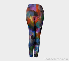 Load image into Gallery viewer, Abstract Art Print Leggings | Blue Purple Multicolor Tights | Colorful Artwork Pattern Yoga Pilates Pants | Artistic Workout Wear | Fitness by Artist Rachael Grad