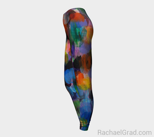 Dot Series Leggings 1 Abstract Brushstrokes Adult-Leggings-rachaelgrad-rachaelgrad artsy gifts colorful artwork multicolor