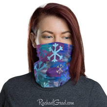 Load image into Gallery viewer, Face Mask - Snowflakes, Full Coverage-Canadian Artist Rachael Grad
