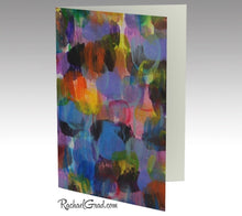 Load image into Gallery viewer, Greeting Card Set of 3 Abstract Art Note Cards by Artist Rachael Grad | Blue Purple Artwork Stationery Note Card, Colorful Eco-Friendly Recycled Paper Blank Inside