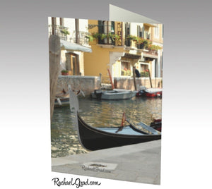 Gondolier au repos, Venise, Italie | Ensemble de papeterie personnelle de 3 cartes de correspondance avec gondole, canal vénitien Italien Rachael Grad