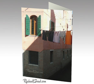 Stationery Card Set - Laundry Lines in Venice, Italy-Stationery Card-Canadian Artist Rachael Grad