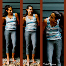 Load image into Gallery viewer, Tank Top - Stripes, Blue Grey-Clothing-Canadian Artist Rachael Grad
