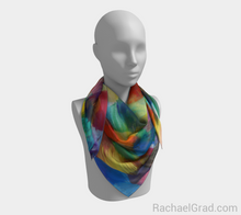 Load image into Gallery viewer, Dot Series 4 Square Scarf Yellow Turquoise-Square Scarf-rachaelgrad-rachaelgrad artsy abstract colorful artwork multicolor