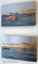 Load image into Gallery viewer, Basilica &amp; Boats in Redentore Venice Italy Artwork Set by Artist Rachael Grad side view