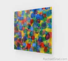Load image into Gallery viewer, Dot Series Wall Art 2 Yellow and Blue Multicolor-Acrylic Print-rachaelgrad artsy abstract colorful artwork multicolor wall art