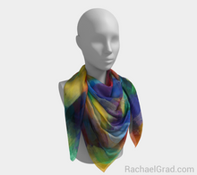 Load image into Gallery viewer, Dot Series 6 Square Scarf Yellow Turquoise-Square Scarf-rachaelgrad-rachaelgrad artsy abstract colorful artwork multicolor